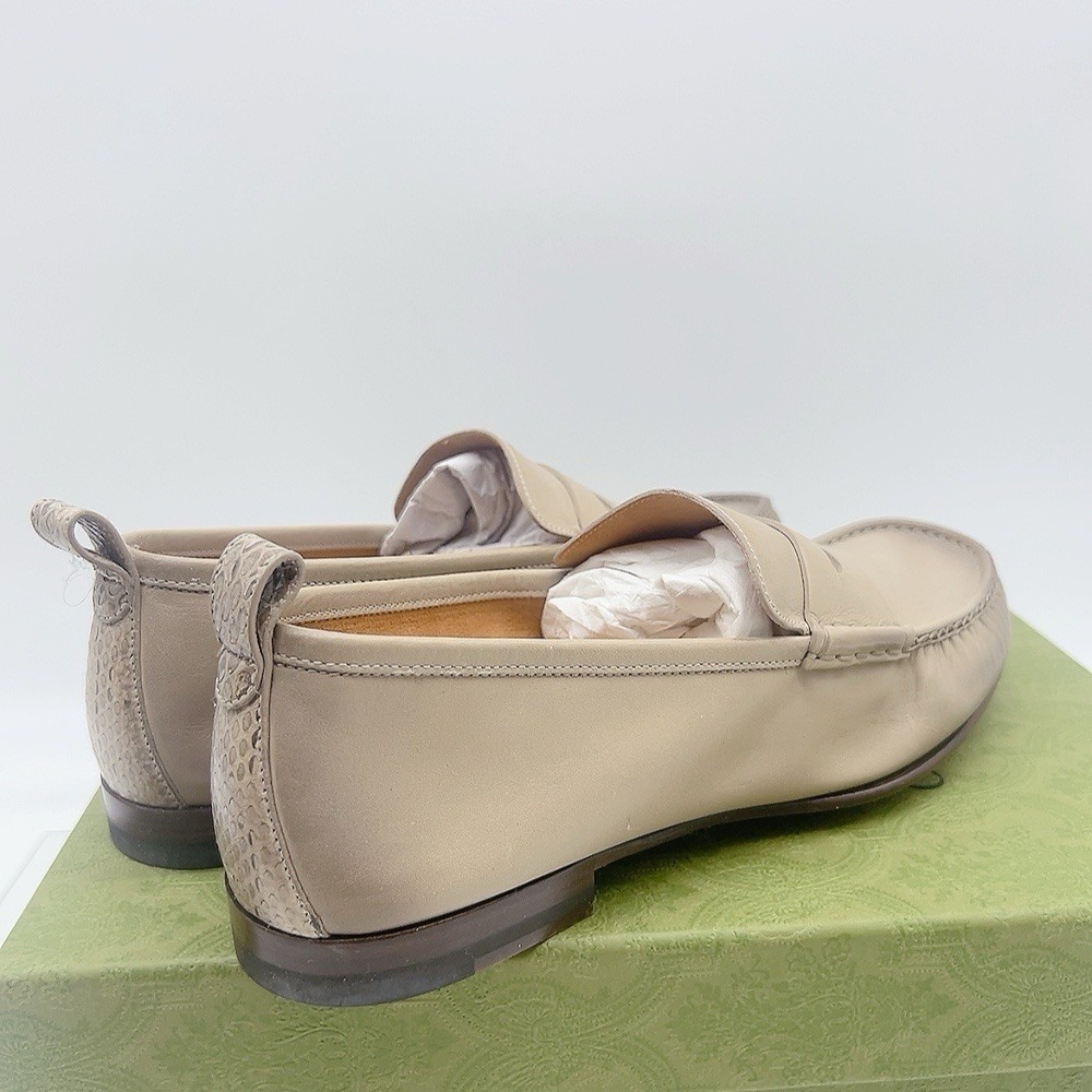 Gucci Women's Slip On Loafers Flats Tan Leather Size UK 6 US 9 - Picture 6 of 14